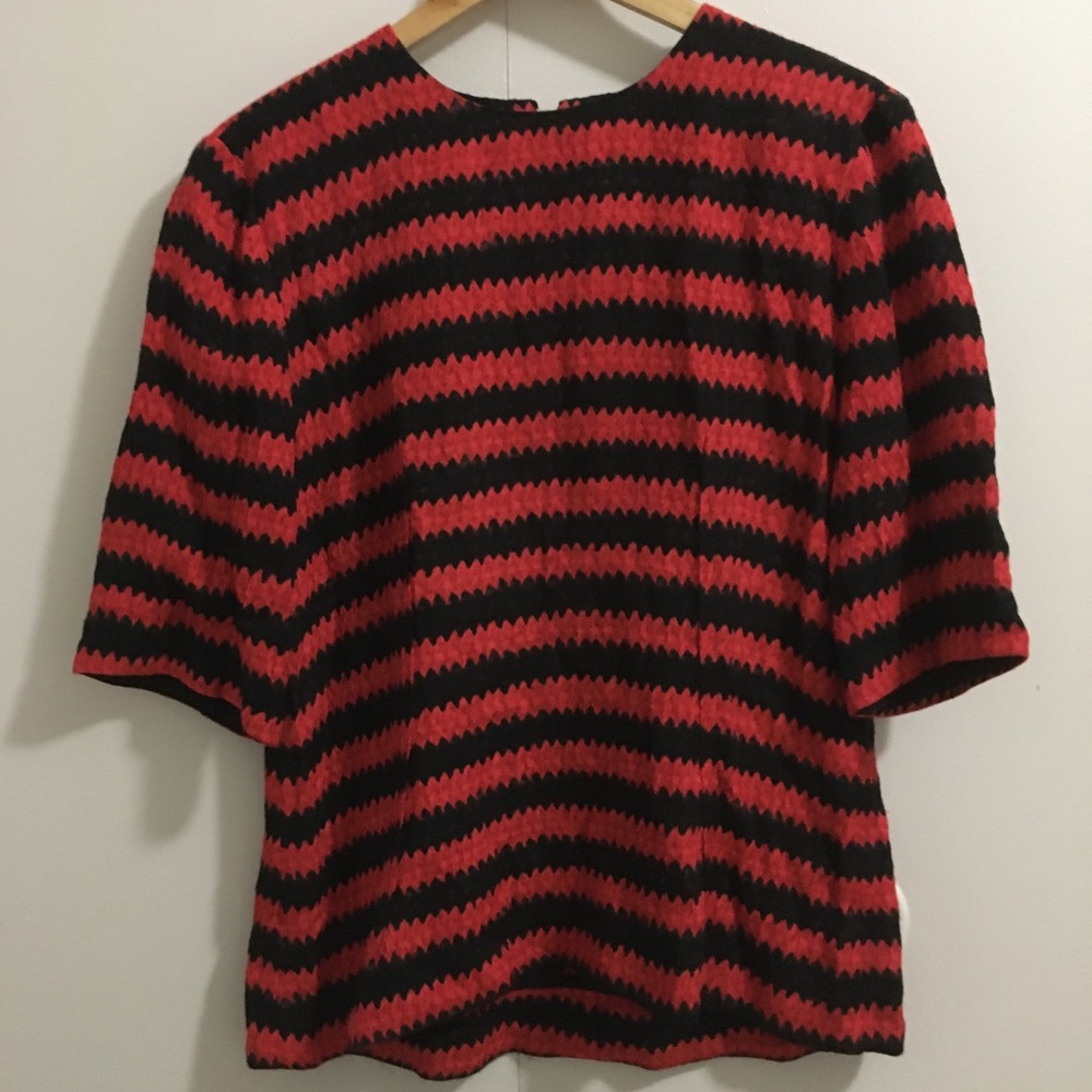 Marni Red & Black Striped Top
